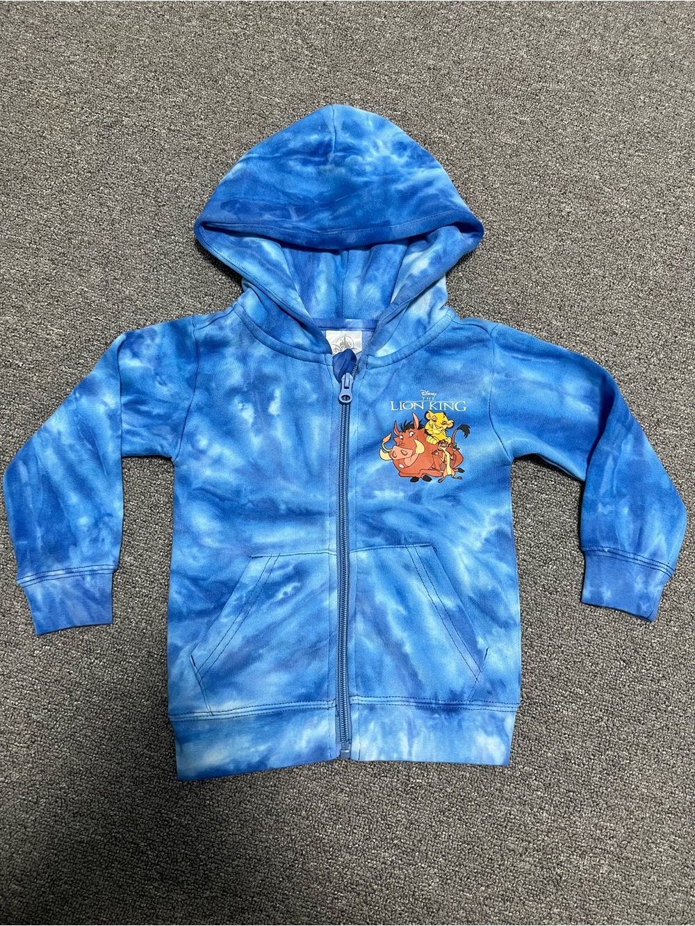 Disney The Lion King 30th Anniversary Kids Blue Tie-dye Zip Hoodie